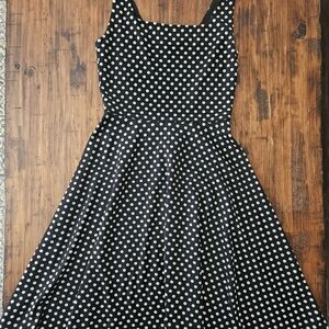 Northern Reflections Black and White Polka Dot Midi Dress